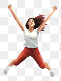 PNG  Wellbeing jumping dancing happy. AI generated Image by rawpixel.