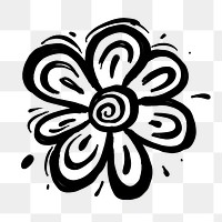PNG Flower pattern white black. AI generated Image by rawpixel.