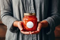Sauce jar png mockup, transparent design