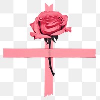 PNG Rose symbol flower cross. AI generated Image by rawpixel.