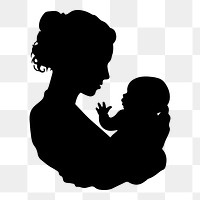 PNG  Baby silhouette adult white background.