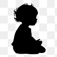 PNG  Baby silhouette white background contemplation.