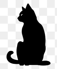 PNG  Cat silhouette animal mammal.