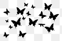 PNG  Butterflies silhouette flying animal.
