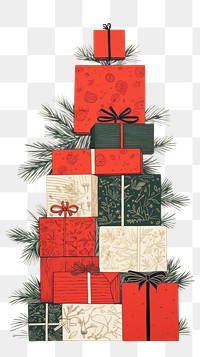 PNG Many chrsitmas presents stacked high drawing paper celebration. AI generated Image by rawpixel.