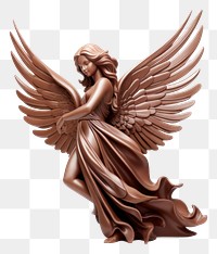 PNG Angel figurine bronze white background. AI generated Image by rawpixel.