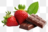 PNG Strawberry chocolate dessert fruit. AI generated Image by rawpixel.