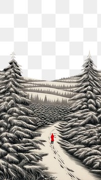PNG Christmas scene drawing nature night. AI generated Image by rawpixel.