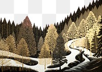 PNG Gold and silver and pink christmas trees nature outdoors painting. AI generated Image by rawpixel.