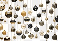 PNG Gold and silver christmas baubles arrangement celebration backgrounds. AI generated Image by rawpixel.
