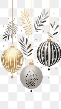 PNG Gold and silver christmas baubles celebration decoration chandelier. AI generated Image by rawpixel.