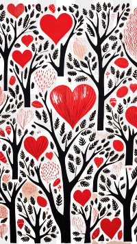 PNG Hearts pattern drawing backgrounds. AI generated Image by rawpixel.