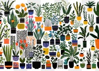 PNG House plants pattern nature herbs. AI generated Image by rawpixel.