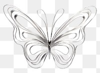 PNG  A butterfly drawing sketch white background. AI generated Image by rawpixel.