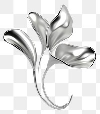 PNG  A flower symbol silver jewelry metal