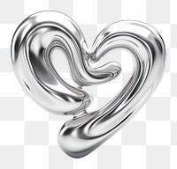 PNG  A heart silver jewelry shape
