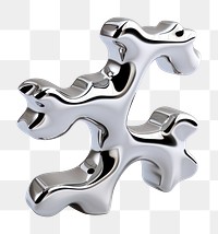 PNG  A piece of jigsaw silver metal white background. AI generated Image by rawpixel.