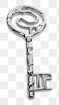 PNG  A key silver metal white background. AI generated Image by rawpixel.