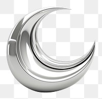 PNG  A moon icon silver shape metal. AI generated Image by rawpixel.
