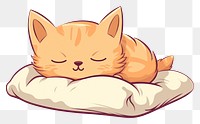 PNG Cat sleeping cartoon mammal animal. 