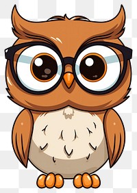 PNG  Owl wearing glasses cartoon animal nature. AI generated Image by rawpixel.