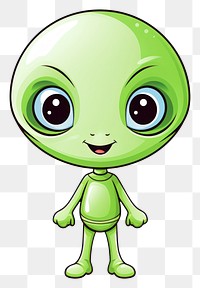 PNG  Alien cartoon green cute. AI generated Image by rawpixel.