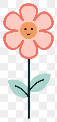 PNG  Flower cartoon plant daisy. AI generated Image by rawpixel.