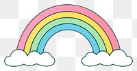 PNG  Rainbow cartoon nature line. AI generated Image by rawpixel.