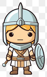PNG  Warrior cartoon white background representation. AI generated Image by rawpixel.