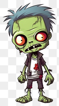 PNG  Zombie cartoon representation publication. AI generated Image by rawpixel.