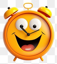 PNG  Clock cartoon face white background. AI generated Image by rawpixel.