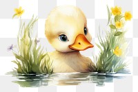 PNG Peeking cute white Duck animal plant duck. AI generated Image by rawpixel.