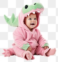 PNG  Baby girl portrait dinosaur costume. AI generated Image by rawpixel.