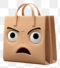 PNG  Bag handbag cartoon face. AI generated Image by rawpixel.