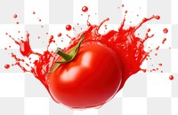 PNG Tomato on ketchup splash vegetable plant food. AI generated Image by rawpixel.