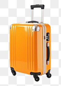 PNG Orange suitcase for travel luggage white background briefcase. AI generated Image by rawpixel.