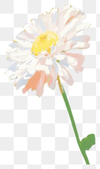 PNG Daisy painting flower petal. AI generated Image by rawpixel.