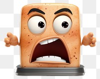 PNG  Toaster cartoon face white background. AI generated Image by rawpixel.