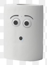 PNG  Toilet paper cartoon white face. AI generated Image by rawpixel.