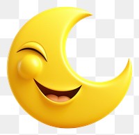 PNG  Yellow moon crest cartoon happiness crescent. AI generated Image by rawpixel.