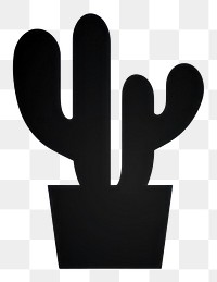 PNG Cactus silhouette black white background. AI generated Image by rawpixel.