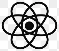 PNG Atom shape white monochrome. AI generated Image by rawpixel.