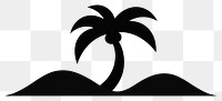 PNG Beach silhouette black logo. AI generated Image by rawpixel.
