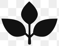 PNG Plant silhouette black leaf. 