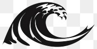 PNG Wave shape logo monochrome. 