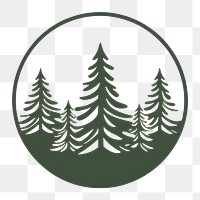 PNG A forest logo circle plant tree. AI generated Image by rawpixel.