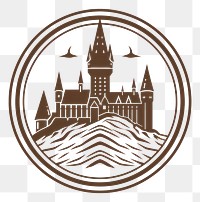 PNG A Hogwarts Castle logo circle castle architecture. AI generated Image by rawpixel.