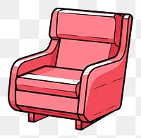 PNG Chair furniture armchair white background. 