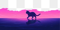 PNG A cat runing animal mammal purple. AI generated Image by rawpixel.