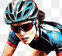 PNG A cycling woman helmet comics determination. AI generated Image by rawpixel.